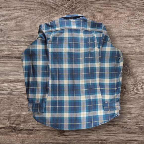 Eddie Bauer Flannel Blue and White Casual Button Down Shirt Size L - Picture 2 of 5